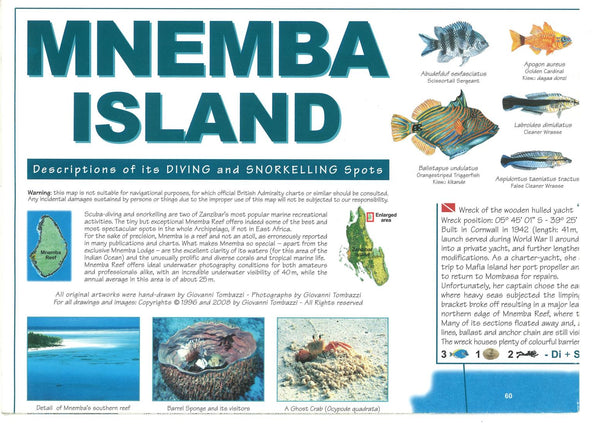 Mnemba Island : descriptions of its diving and snorkelling spots GT Maps