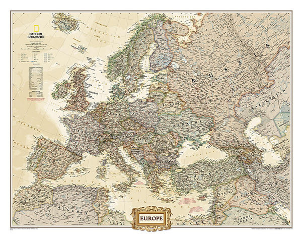 Europe Executive Wall Map [Laminated] National Geographic Maps