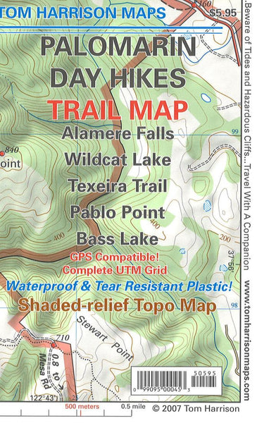 Palomarin Day Hikes Trail Map Tom Harrison Maps