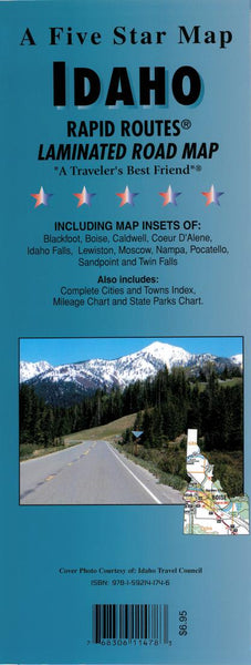 Idaho : Rapid Routes : laminated road map Five Star Maps Inc