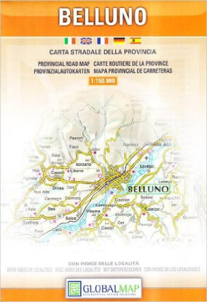 Belluno City Map Litografia Artistica Cartografica