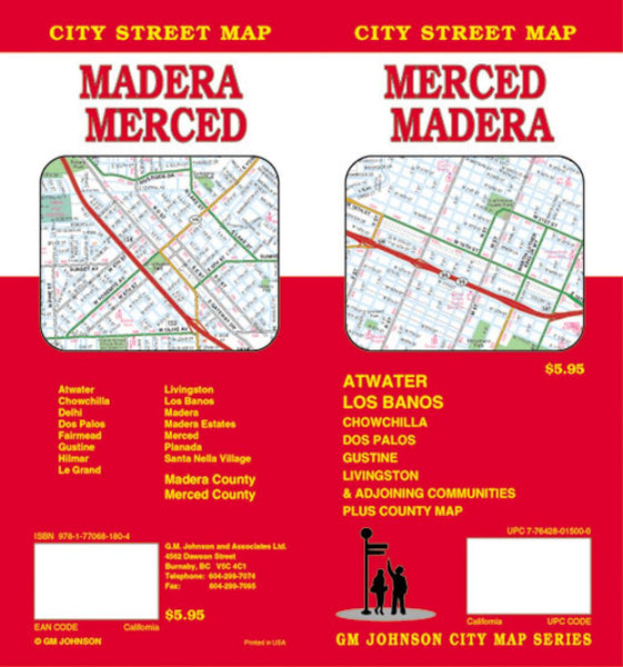 Madera : Merced : city street map = Merced : Madera : city street map GM Johnson