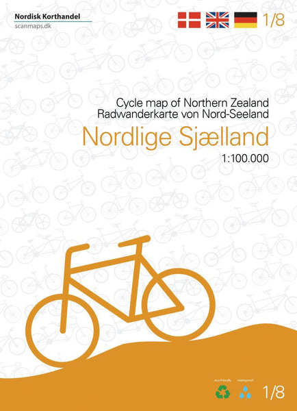 Northern Zealand - Denmark cycle map Nordisk Korthandel