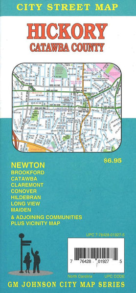 Hickory : Catawba County : city street map GM Johnson
