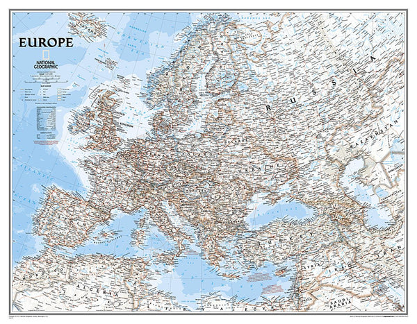 Europe classic : wall map : enlarged National Geographic Maps