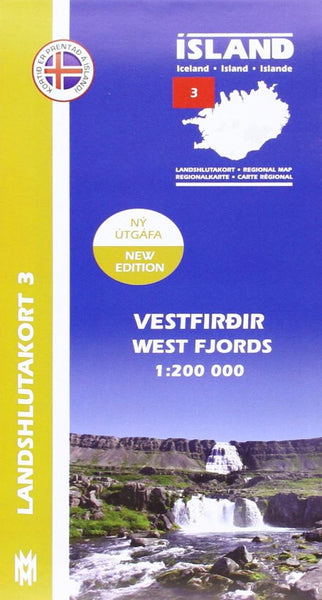 West Fjords of Iceland, Regional Map 3 - 1:200,000 Mál og menning
