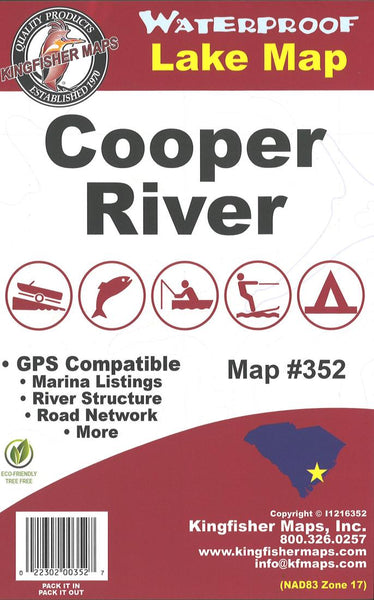 Cooper River, SC Fishing Map Kingfisher Maps, Inc.