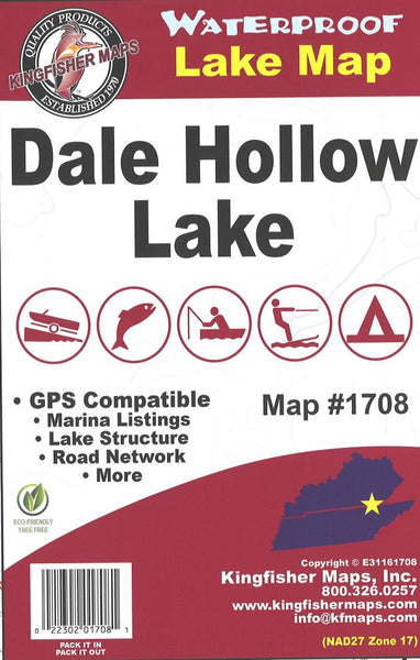 Dale Hollow Lake, KY Fishing Map Kingfisher Maps, Inc.