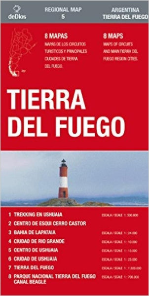 Tierra del Fuego Travel Map deDios Editores