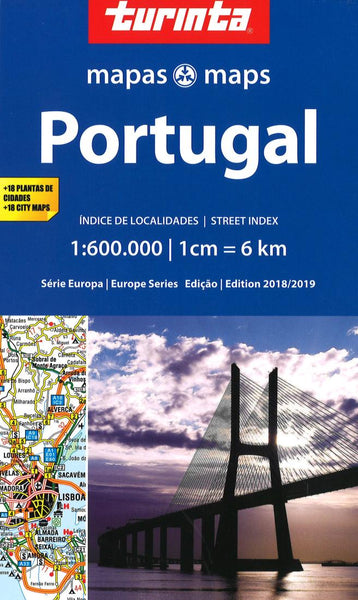 Portugal 1:600,000 map with 18 city maps Turinta