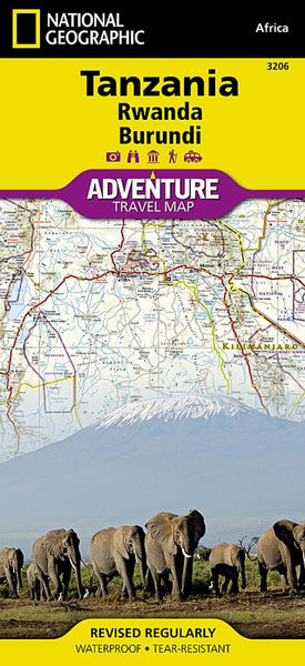Tanzania, Rwanda, and Burundi Adventure Map 3206 National Geographic Maps