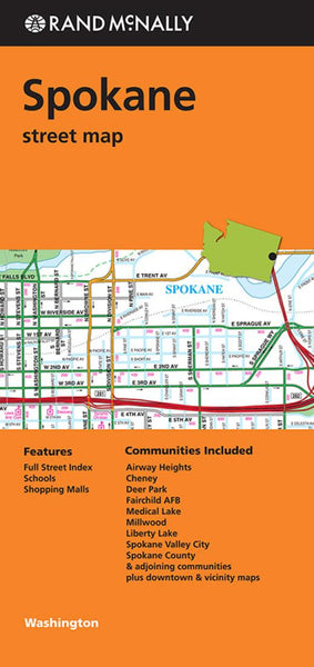 Spokane, Washington City Map Rand McNally