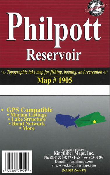 Philpott Reservoir Fishing Map Kingfisher Maps, Inc.