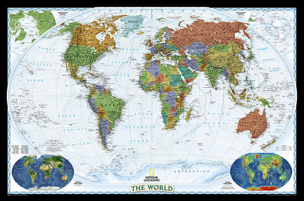 World Decorator Wall Map - Tubed (46" x 30") National Geographic Maps