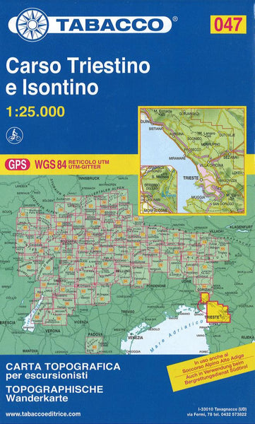 Carso Triestino e Isontino Tabacco Map