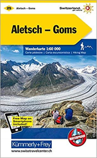 Aletsch - Lotschental - Goms : Switzerland Hiking Map #25 Hallwag Kummerly Frey AG