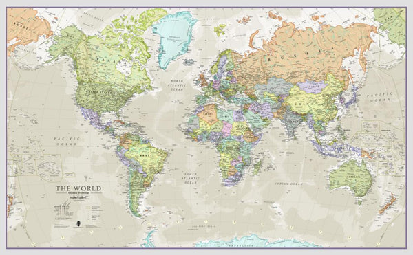 Classic World Wall Map - Laminated Maps International Ltd.
