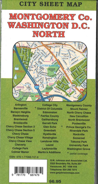 Montgomery County / Washington DC North Street Map GM Johnson