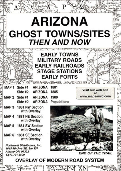 Arizona, Ghost Towns, 6-Map Set, Then and Now Northwest Distributors