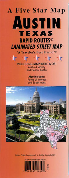 Austin : Texas : Rapid Routes : laminated street map Five Star Maps Inc