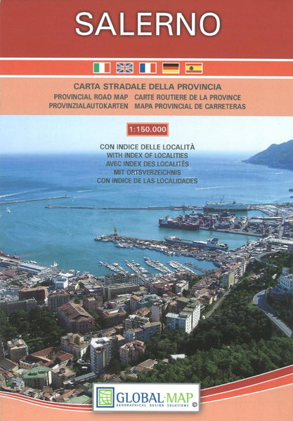 Salerno: carta stradale della provincia con indice delle localita 1:150.000 Litografia Artistica Cartografica