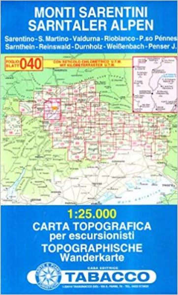 Monti Sarentini/Sarntaler Alpen Tabacco Map