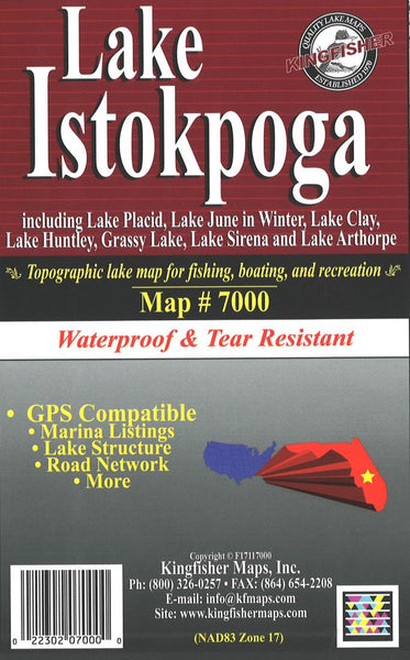 Istokpoga Lake, FL Fishinig Map Kingfisher Maps, Inc.