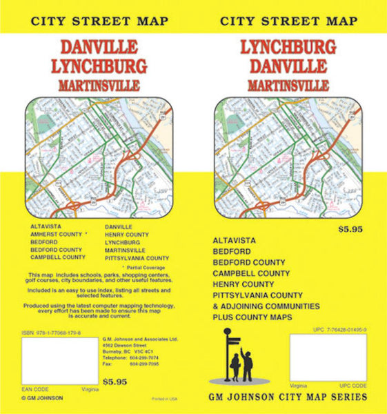 Lynchburg : Danville : Martinsville : city street map = Danville : Lynchburg : Martinsville : city street map GM Johnson