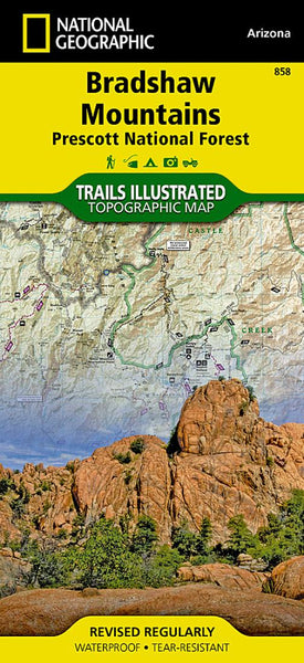 Bradshaw Mountains and Prescott National Forest, AZ, Map 858 National Geographic Maps