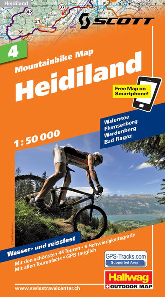 Heidiland : mountainbike map : 4 Hallwag Kummerly Frey AG