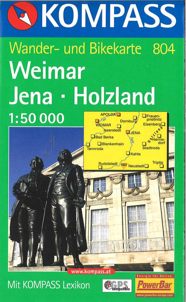 Weimar, Jena, and Holzland Hiking Map Kompass