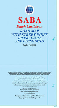 Saba, Dutch Caribbean, Road Map by Kasprowski Publisher Eastview