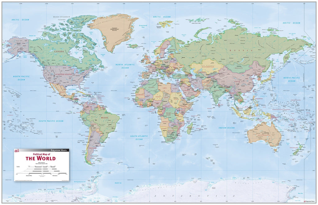 Wall Maps / World Maps / Political Maps | Map Geek.com