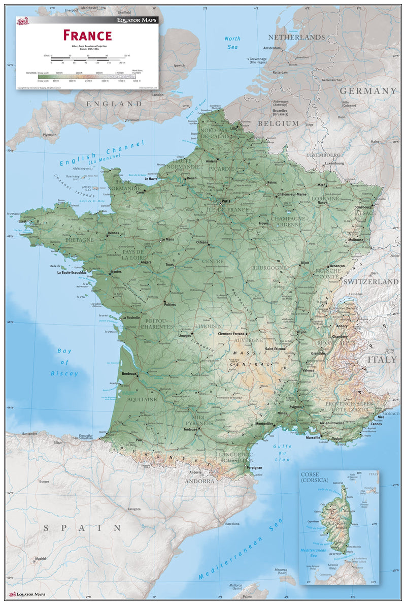 France Wall Map by TESS Maps.com