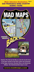 Vintage San Francisco and Wine Country Back Roads Map by Mad Maps