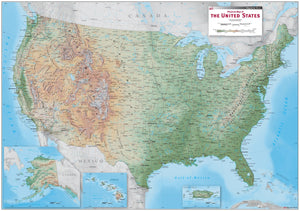 USA Physical Wall Map