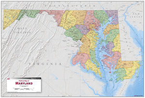 Maryland Political Wall Map