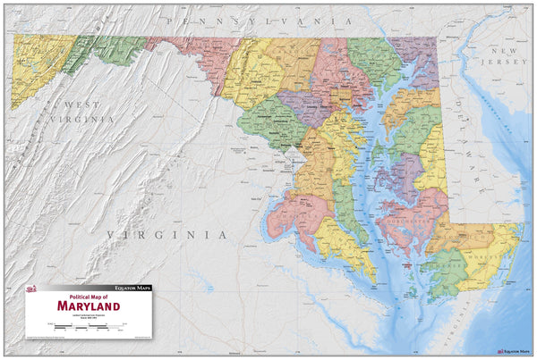 Maryland Political Wall Map Maps.com