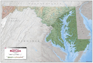 Maryland Physical Wall Map