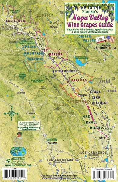 California Map, Napa Grapes Card by Frankos Maps Ltd. Eastview