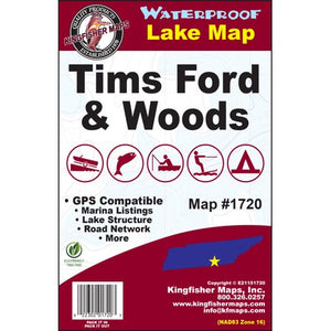 Tims Ford/Woods Lake Map by Kingfisher Maps, Inc.