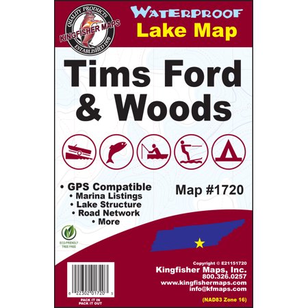 Cover of Tims Ford/Woods Lake Map by Kingfisher Maps, Inc.