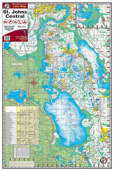 Cover of St. Johns River Central Lake Map by Kingfisher Maps, Inc.