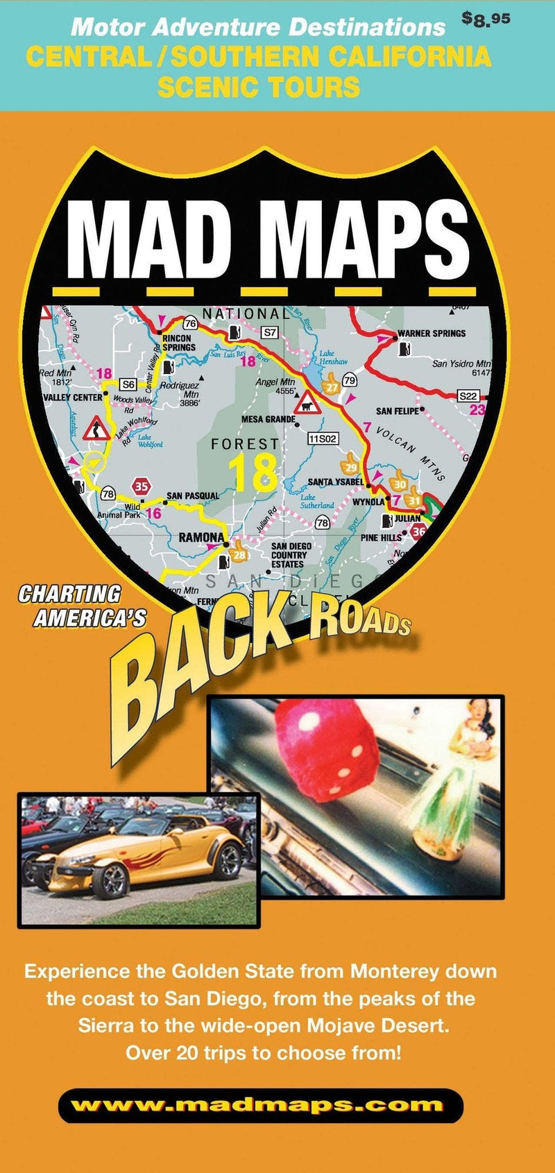 Vintage Southern California Back roads Map by Mad Maps Eastview