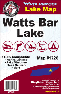 Watts Bar Lake Map by Kingfisher Maps, Inc.