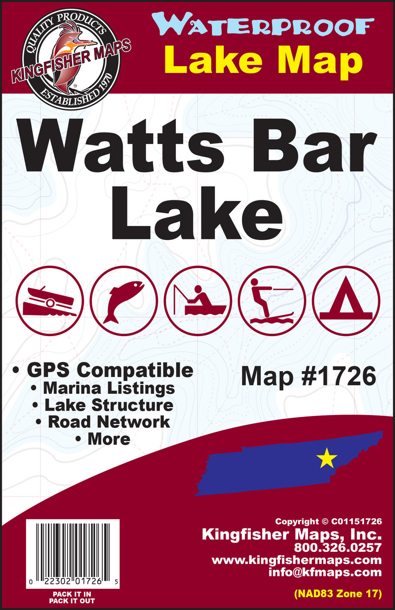 Cover of Watts Bar Lake Map by Kingfisher Maps, Inc.
