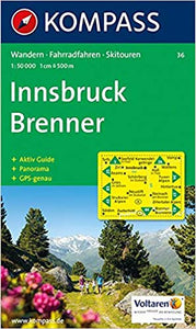 Innsbruck - Brenner Hiking Map By Kompass
