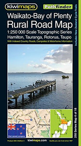 Waikato-Bay Of Plenty, New Zealand, Rural Roads Topographic Map by Kiwi Maps