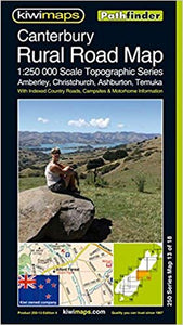 Canterbury, New Zealand, Rural Roads Topographic Map by Kiwi Maps