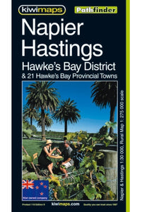 Hawkes Bay Napier and Hastings, New Zealand, Pathfinder Map by Kiwi Maps